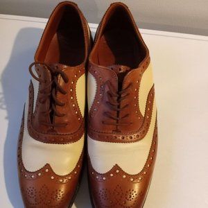 Paul Stuart "Stuart's Choice" Wingtip Men's 8.5 D Shoes Brown/White Great Shape